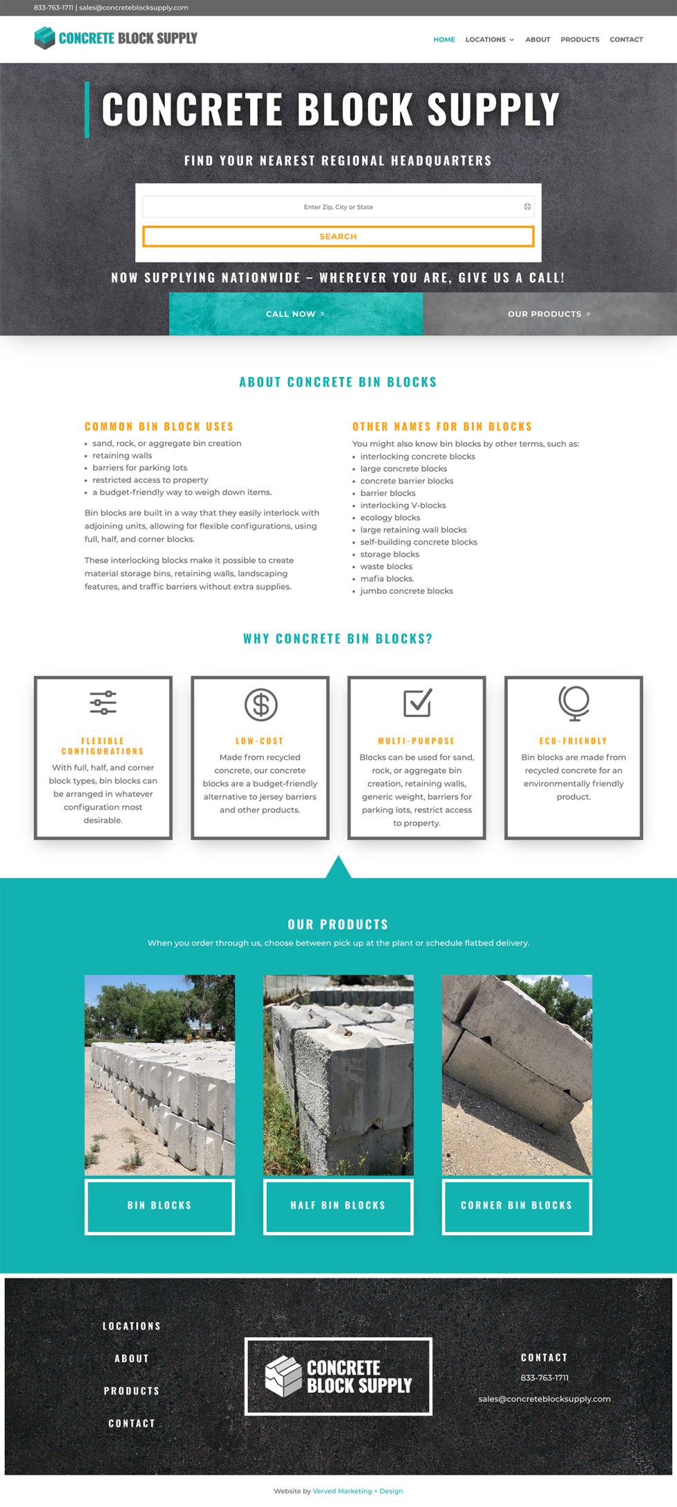Concrete Block Supply Wordpress Site - Verved Marketing + Design
